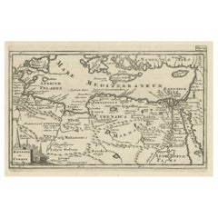 Original Antique Map of the Region Between the Gulf of Lybia and the Red Sea