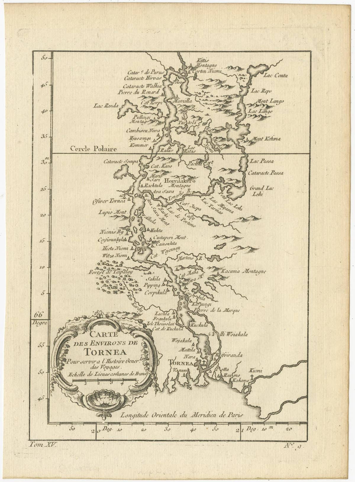 Original Antique Map of the Region of Torneå 'Tornio' in Northern Finland, 1759