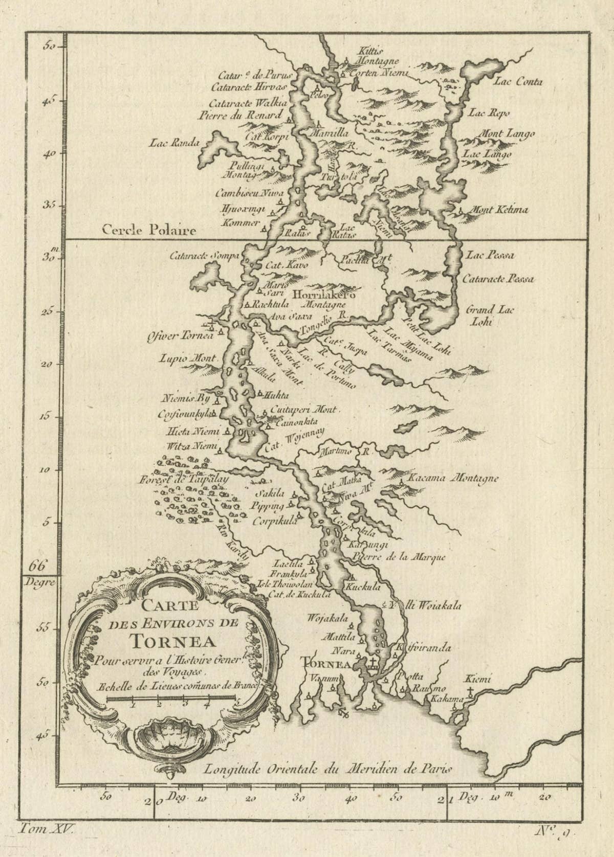 Original Antique Map of the Region of Torneå 'Tornio' in Northern Finland, 1759