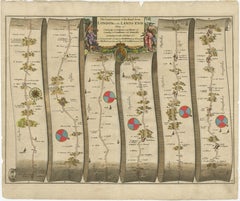 Carte ancienne d'origine de la route d'Andover à Crewkerne