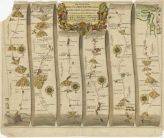 Original Antique Map of the Road from Bristol to Weymouth