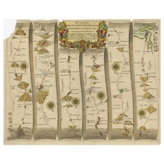 Carte ancienne d'origine de la route de Bristol à Weymouth