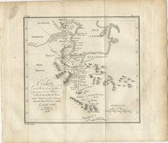 Mappa antica originale della rotta di M. Zurabek - dal Mar Caspio a Isfahan, 1722