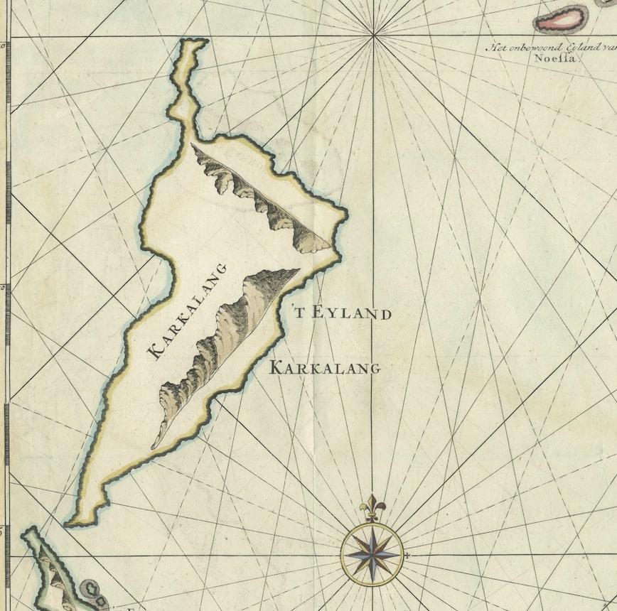 Original Antike Karte der Sangi-Inseln und der Talaud-Inseln, Indonesien im Zustand „Gut“ in Langweer, NL