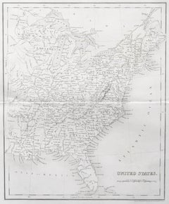 Original Antique Map of The United States of America by Dower, circa 1835