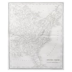 Original Antique Map of The United States of America by Dower, circa 1835