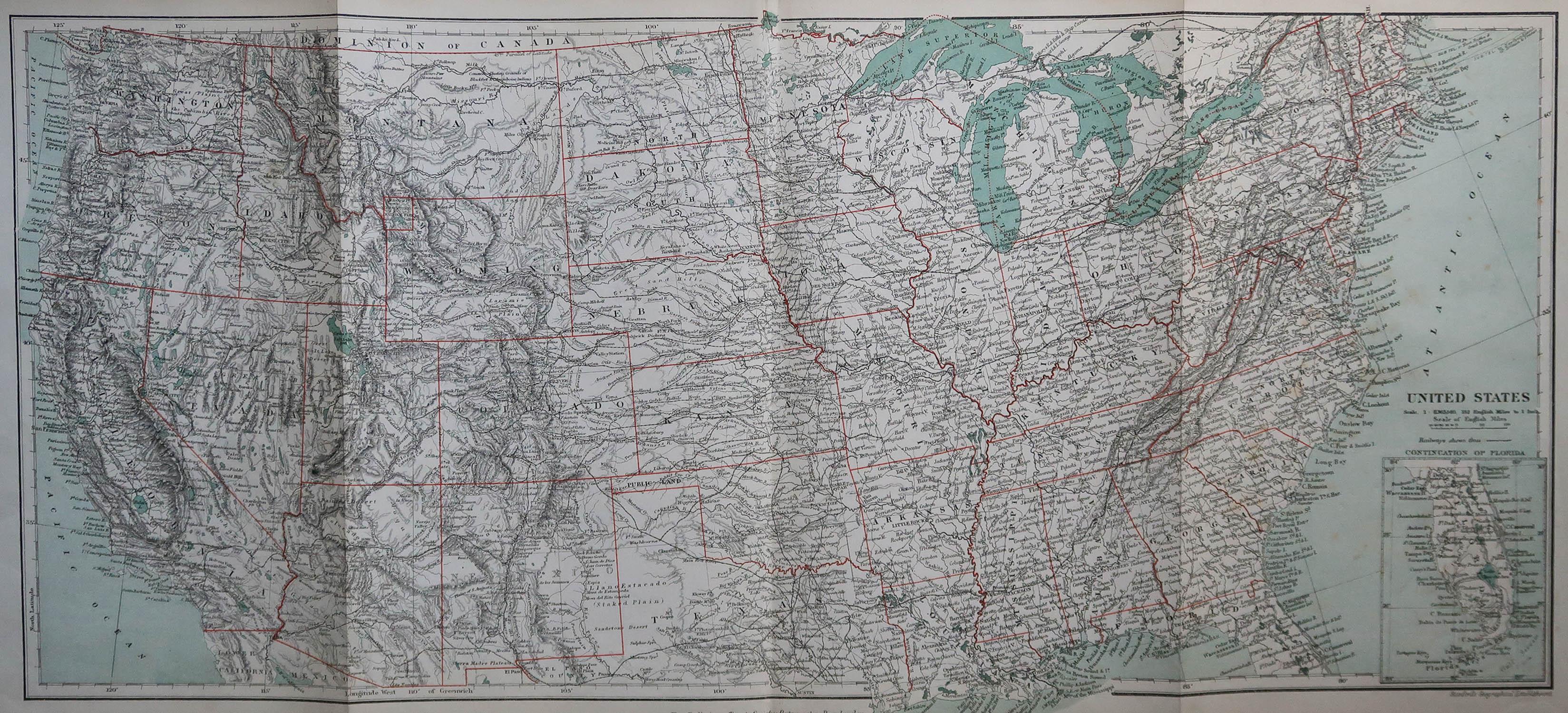 Grande carte des États-Unis

Par l'établissement géographique de Stanford.

Couleur originale

Non encadré.








