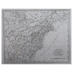 Original Antique Map of The United States of America, circa 1800