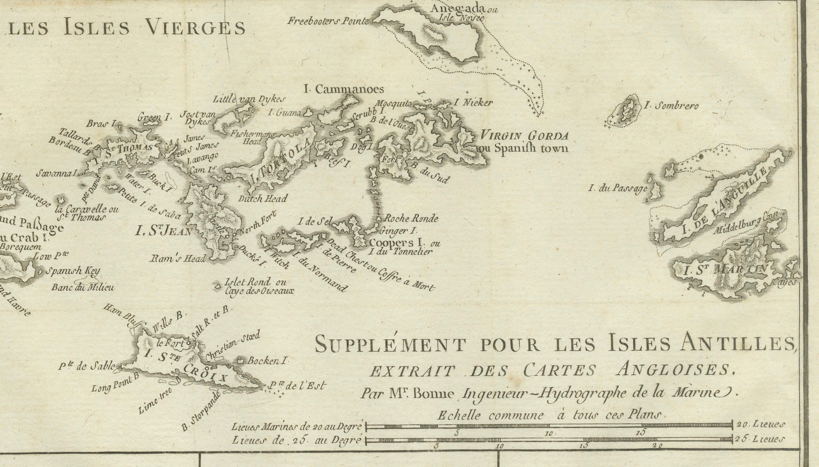 Original Antique Map of the Virgin Islands with Insets of Caribbean Isles, 1787 For Sale 6