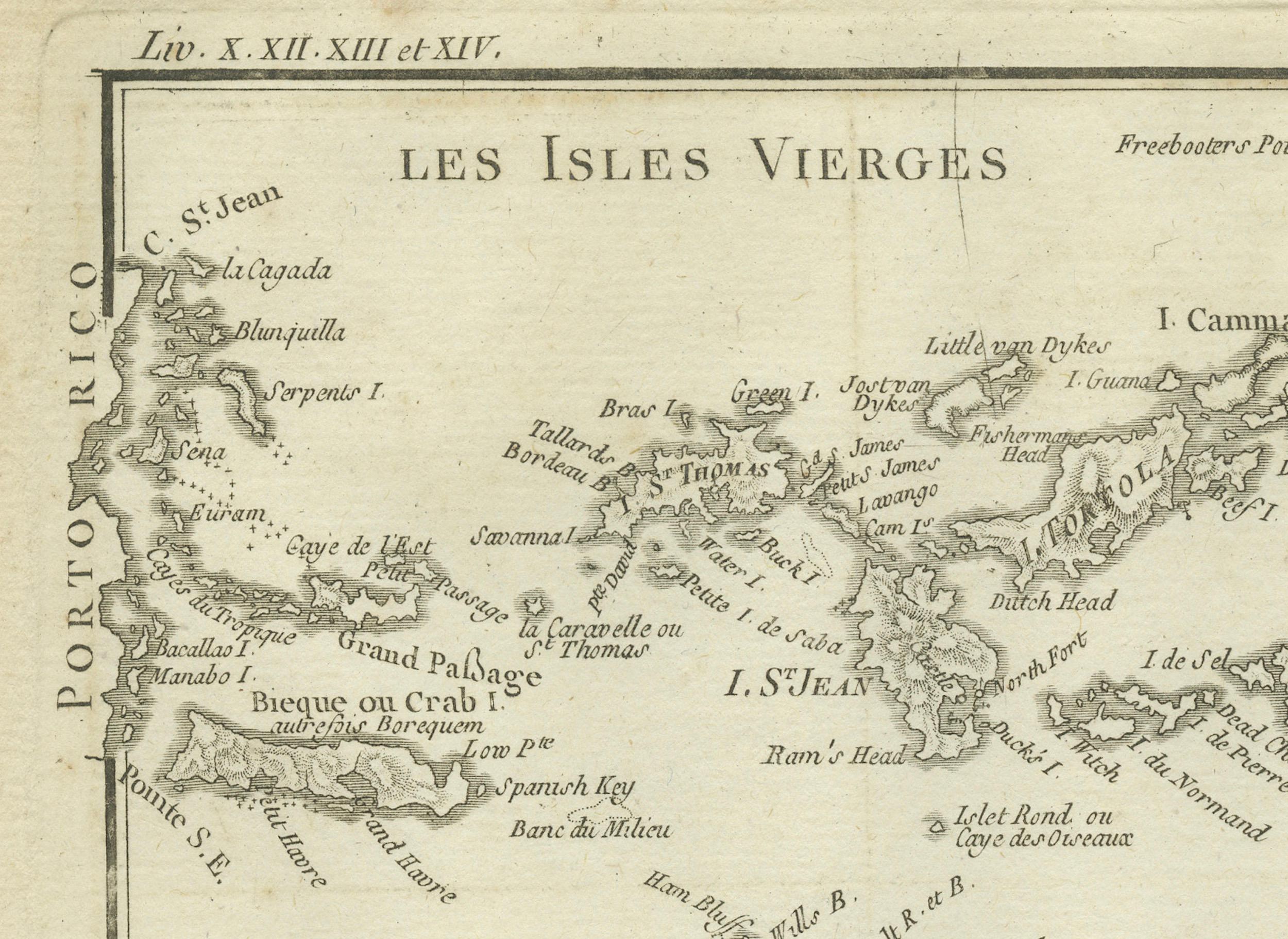 Original Antike Karte der Jungfraueninseln mit Einsätzen von karibischen Inseln, 1787 (18. Jahrhundert) im Angebot