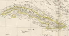 Original Antique Map of the West Indies by J. Arrowsmith, 1842