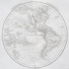 Original Antique Map of The Western Hemisphere by Dower, circa 1835
