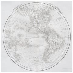 Original Antique Map of The Western Hemisphere by Dower, circa 1835