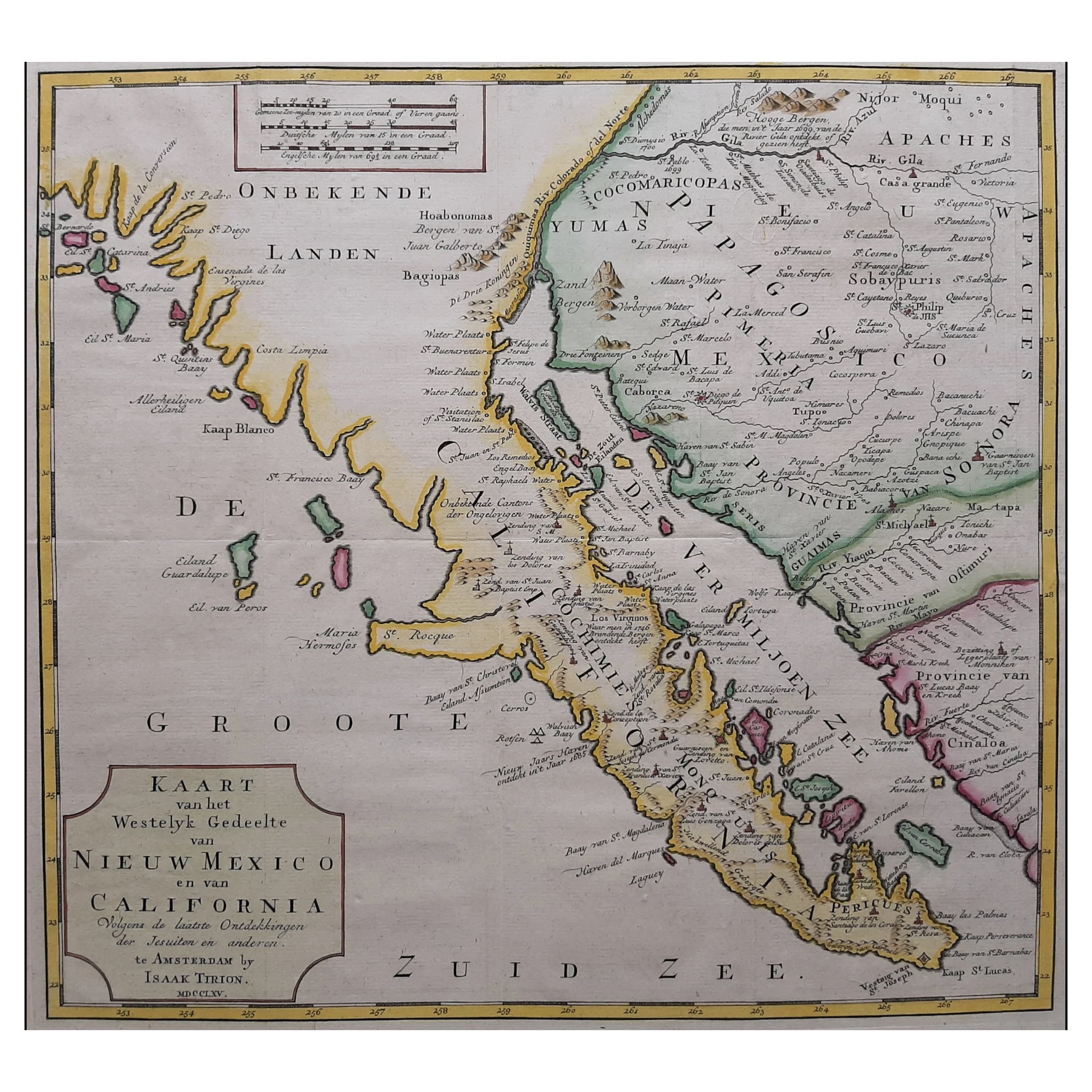 Carte ancienne originale de l'ouest de l'État de New-Mexique - NEW MEXICO & CALIFORNIA
