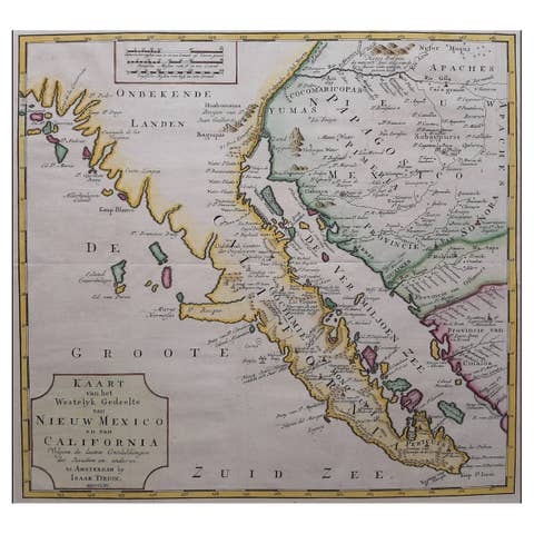 Original Antique Map of the Western Part of NEW MEXICO & CALIFORNIA