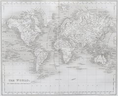 Original Antique Map of The World by Dower, circa 1835