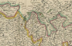 Original Antique Map of Trier and Luxembourg by Joan Blaeu, Amsterdam circa 1640