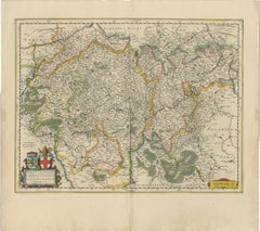Original Antique Map of Trier and Luxembourg by Joan Blaeu, Amsterdam circa 1640