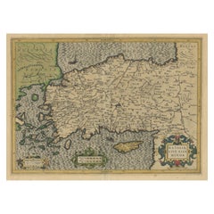 Carte ancienne originale de Turquie, d'Asie mineure et de Cyprus