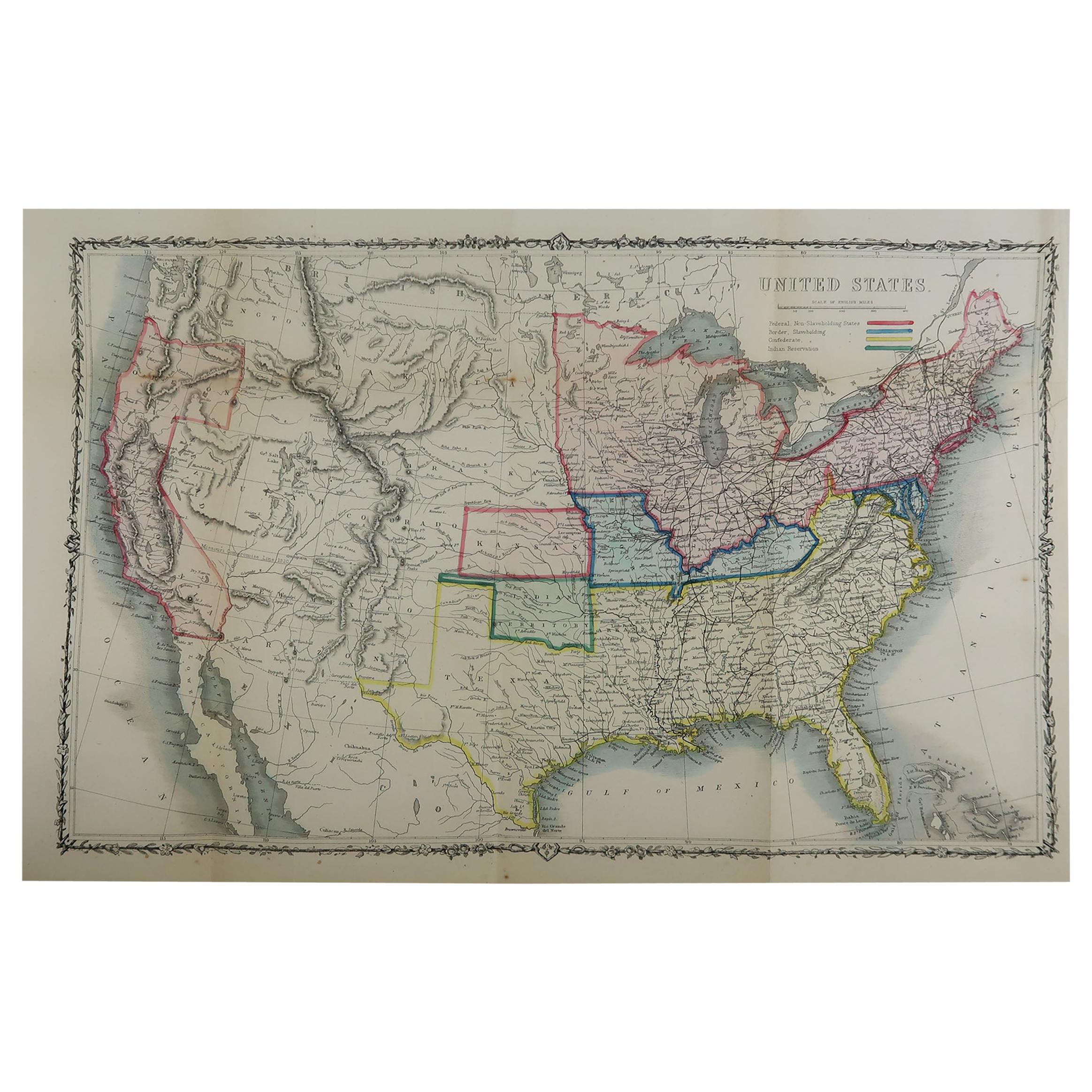 Original Antique Map of United - 21850422 Master 