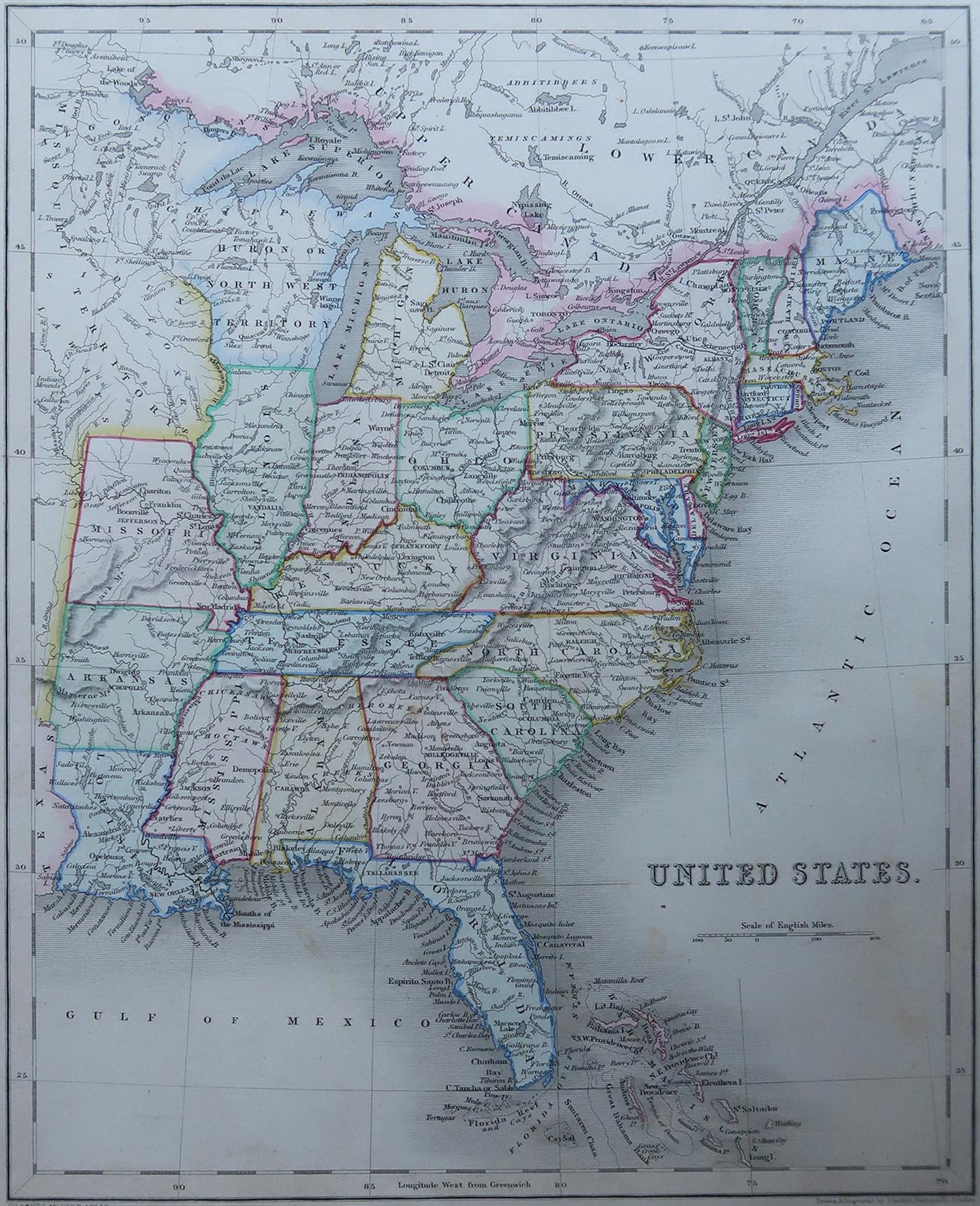 Great map of United States

Drawn and engraved by Archer

Published by Grattan and Gilbert. 1843

Original colour 

Unframed.



