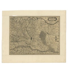 Original Antique Map of Utrecht in the Netherlands by Blaeu, C.1645