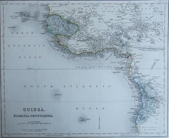 Original Antique Map of West Africa. Grattan & Gilbert. 1843
