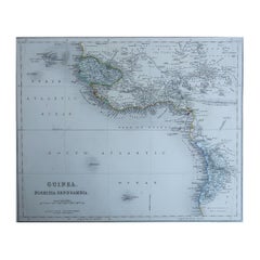 Original Antique Map of West Africa. Grattan & Gilbert. 1843