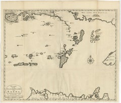Original Antique Map Southeast of the Banda or Spice Islands, Indonesia, 1726
