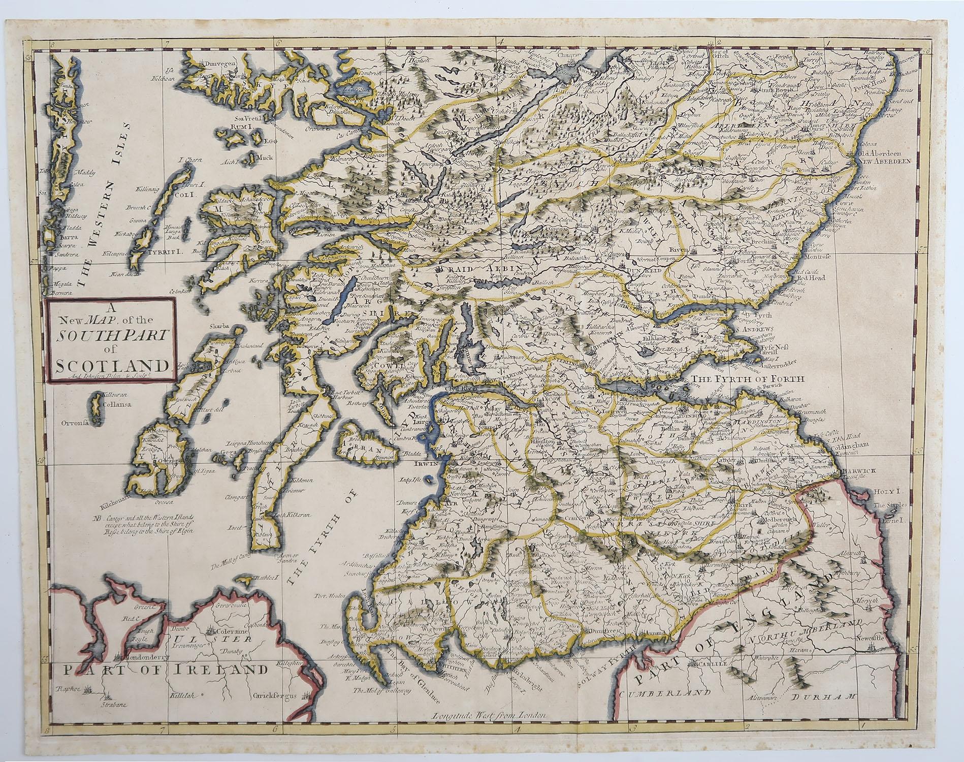 Original Antique Maps of Scotland by Andrew Johnstone, 1753 at 1stDibs  johnstone, scotland