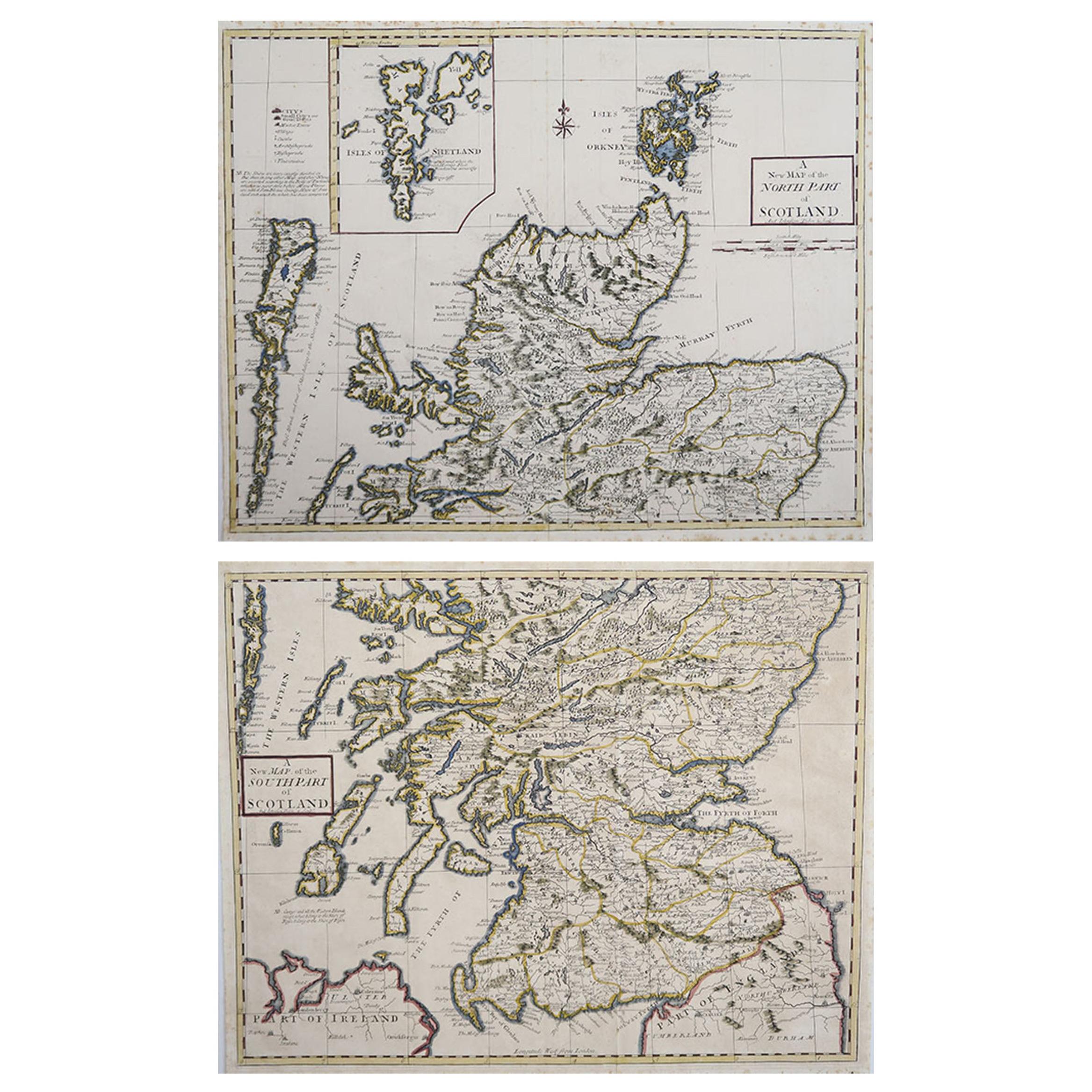Original Antique Maps of Scotland by Andrew Johnstone, 1753