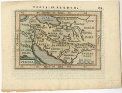 Original Antique Miniature Map of Persia, Published, ca.1601