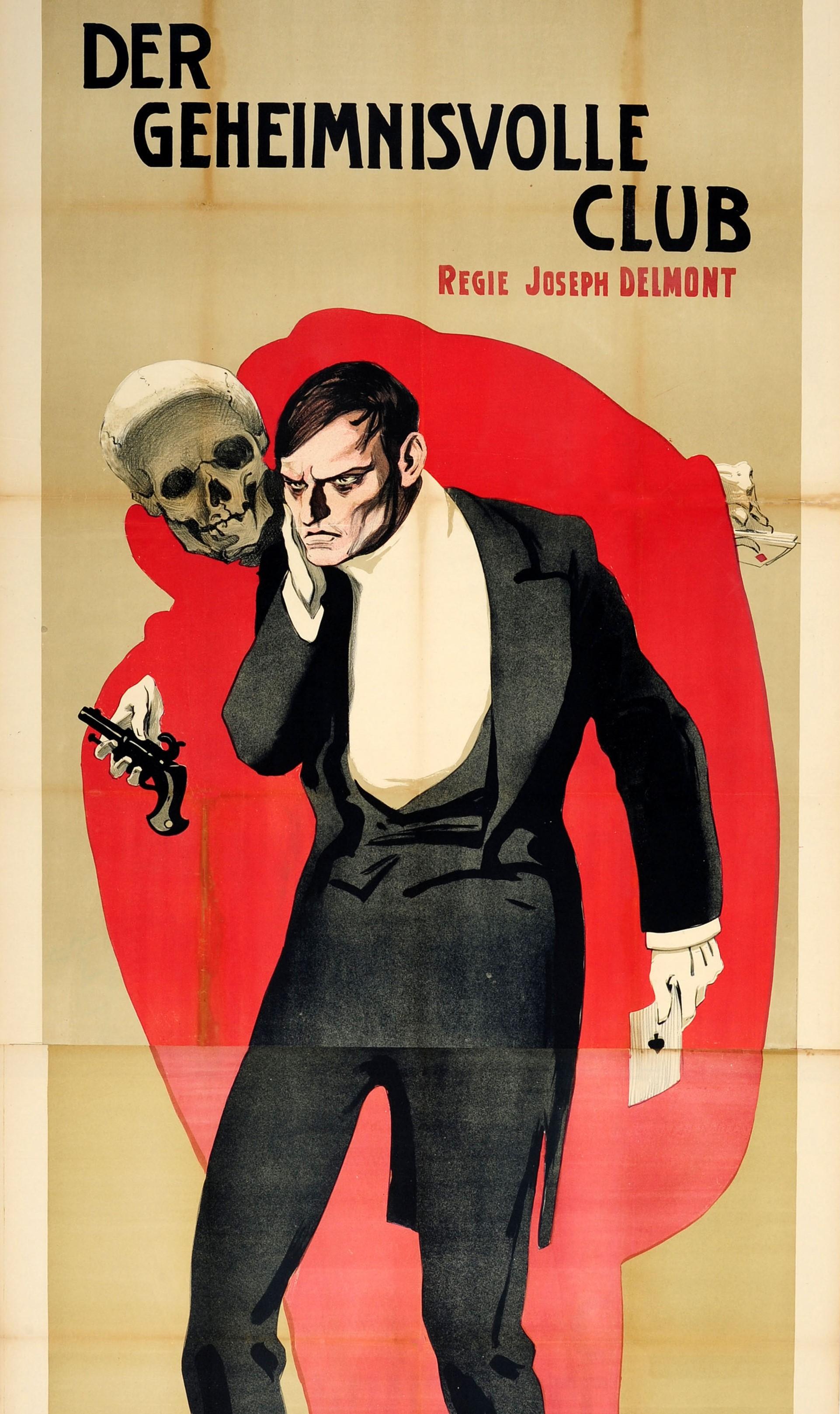 Allemand Original Antique Movie Poster Der Geheimnisvolle Club Delmont R L Stevenson Book en vente