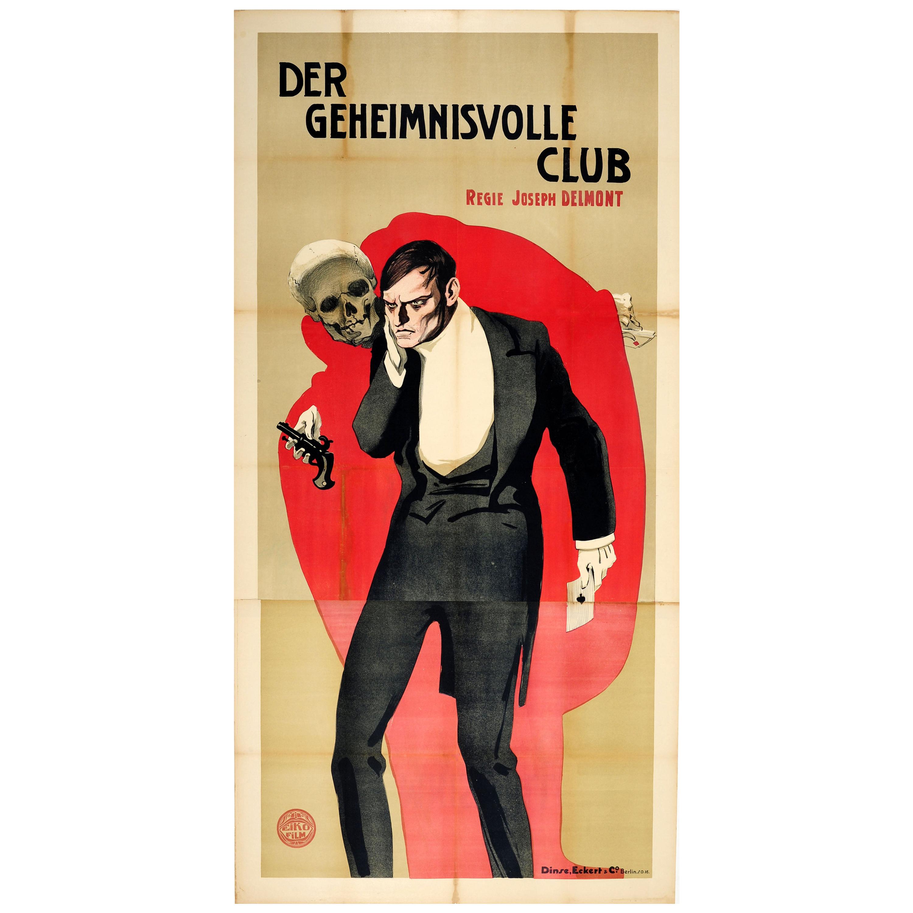 Original Antique Movie Poster Der Geheimnisvolle Club Delmont R L Stevenson Book For Sale