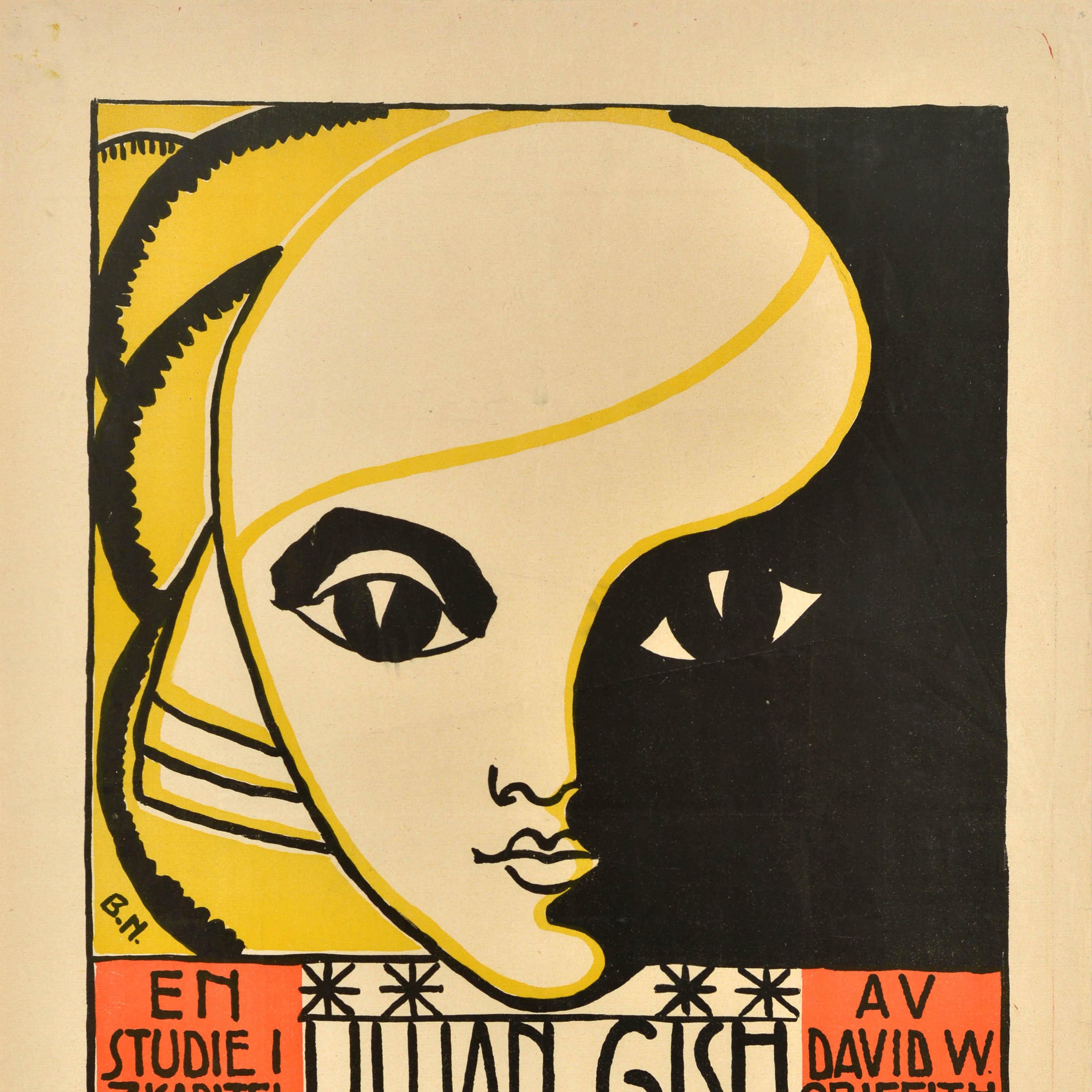 Swedish Original Antique Movie Poster The Greatest Thing In Life Lillian Gish WWI Drama For Sale