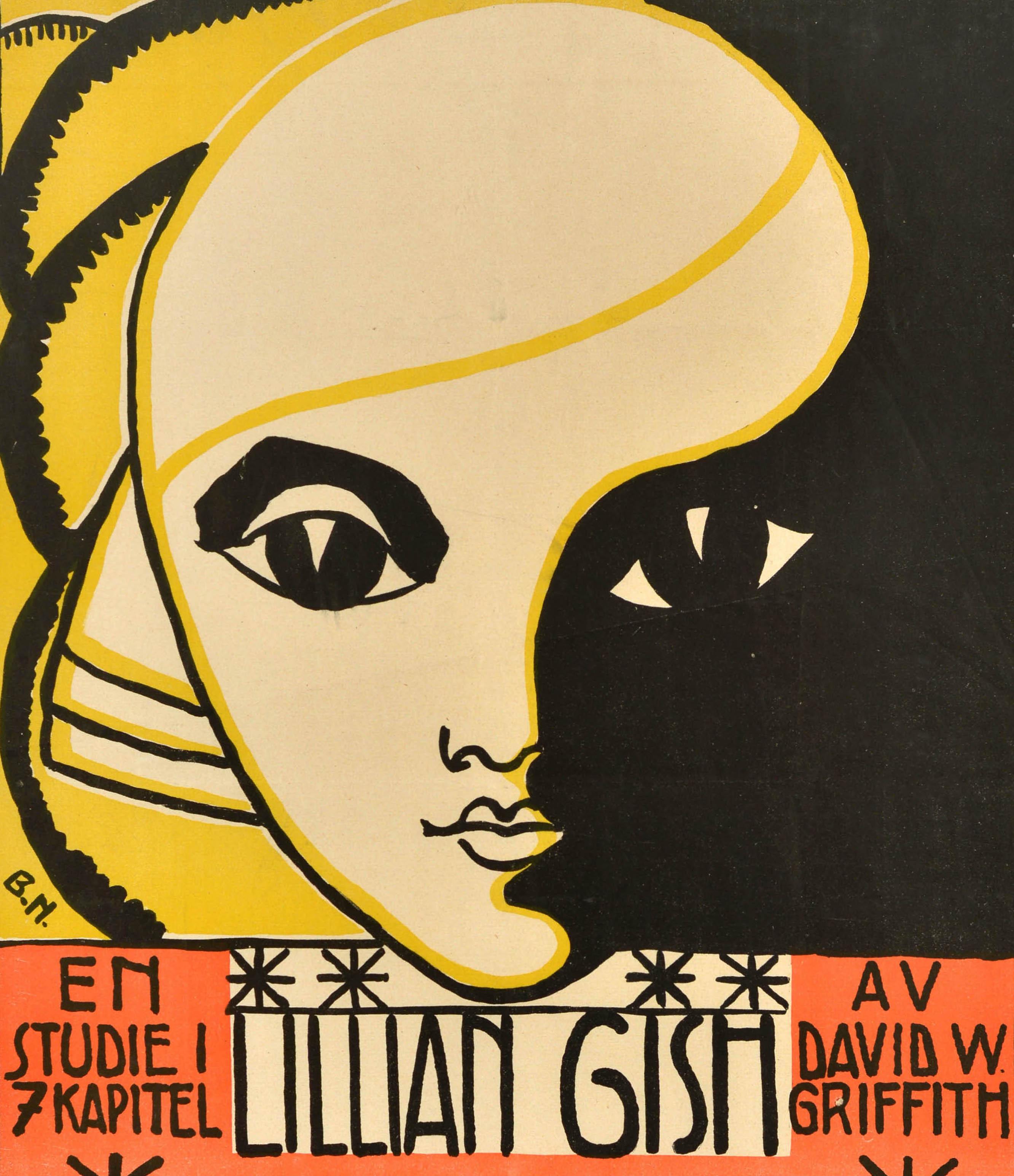 Early 20th Century Original Antique Movie Poster The Greatest Thing In Life Lillian Gish WWI Drama For Sale