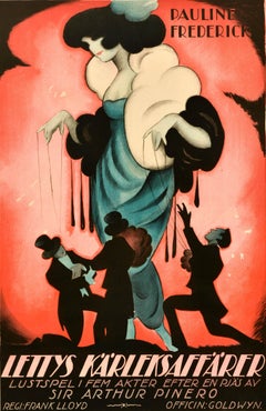 Original Antique Movie Poster The Loves Of Letty Pauline Frederick Art Deco