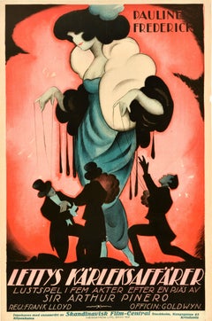 Original Antique Movie Poster The Loves Of Letty Pauline Frederick Art Deco