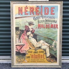 Original Antique Nereide French Advertising Poster Nicely Framed