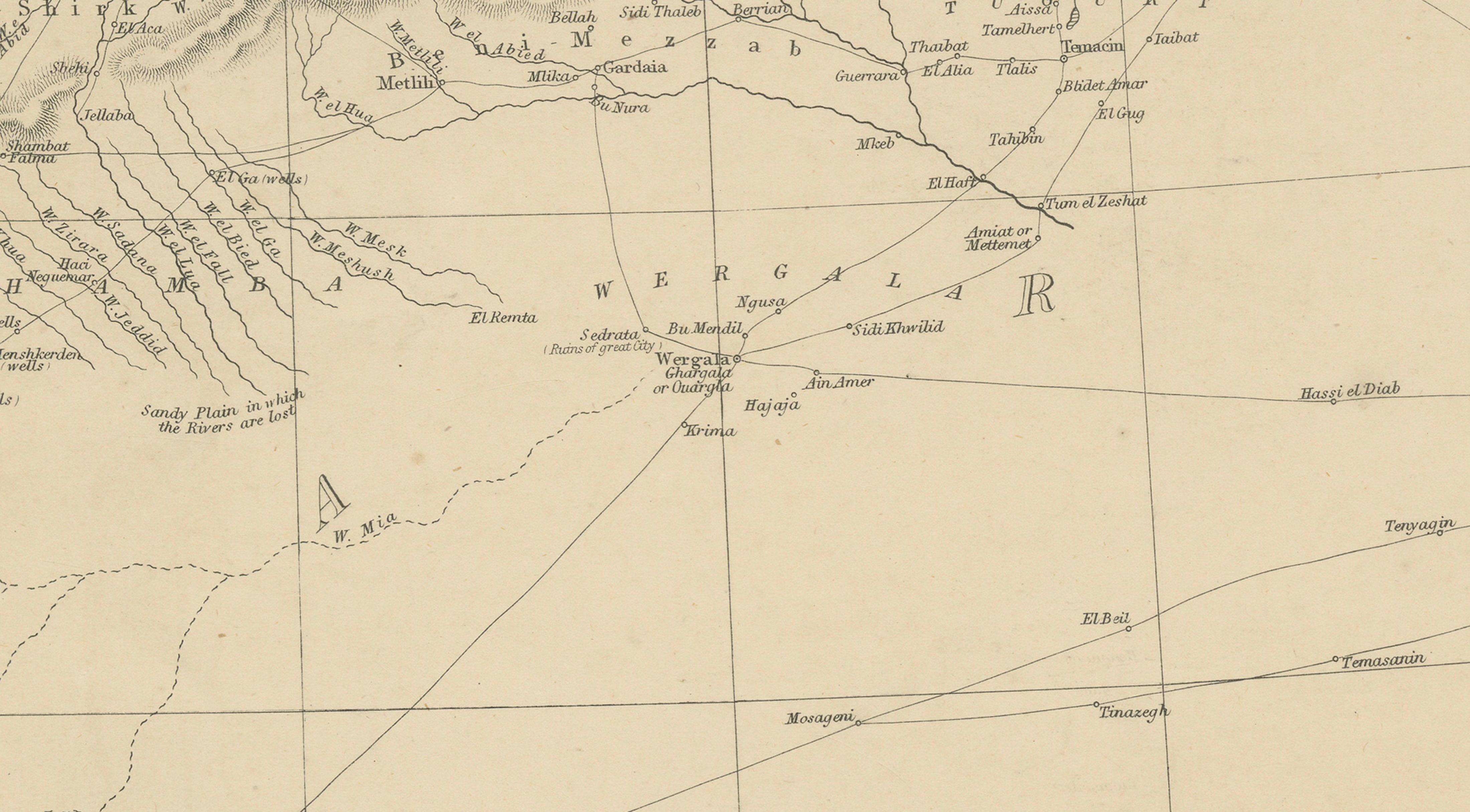 Original Antique North Africa Map, Morocco Algeria Tunis, c.1860