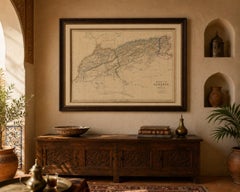 Original Antique North Africa Map, Morocco Algeria Tunis, c.1860