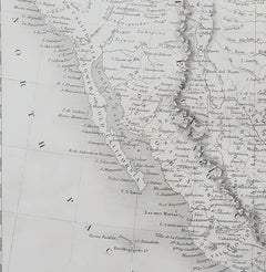 Carte ancienne originale du Mexique par J.Dower. Sans cadre, Circa 1835