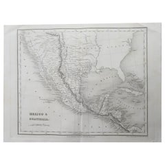 Carte ancienne originale du Mexique par J.Dower. Sans cadre, Circa 1835