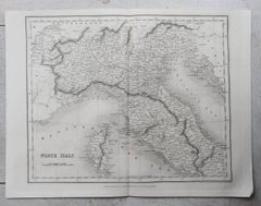 Carta geografica originale del Nord Italia di J.Dower. Non incorniciato, circa 1835