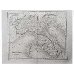 Carta geografica originale del Nord Italia di J.Dower. Non incorniciato, circa 1835