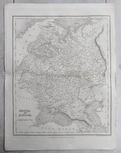 Original Antique Map of Russia By J.Dower. Unframed, Circa 1835
