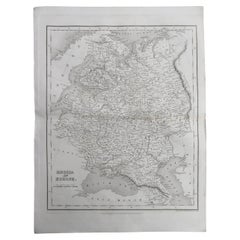 Original Antique Map of Russia By J.Dower. Unframed, Circa 1835