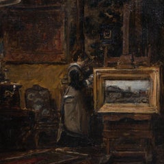 Original Antique Oil on Canvas Painting by Karl Madsen