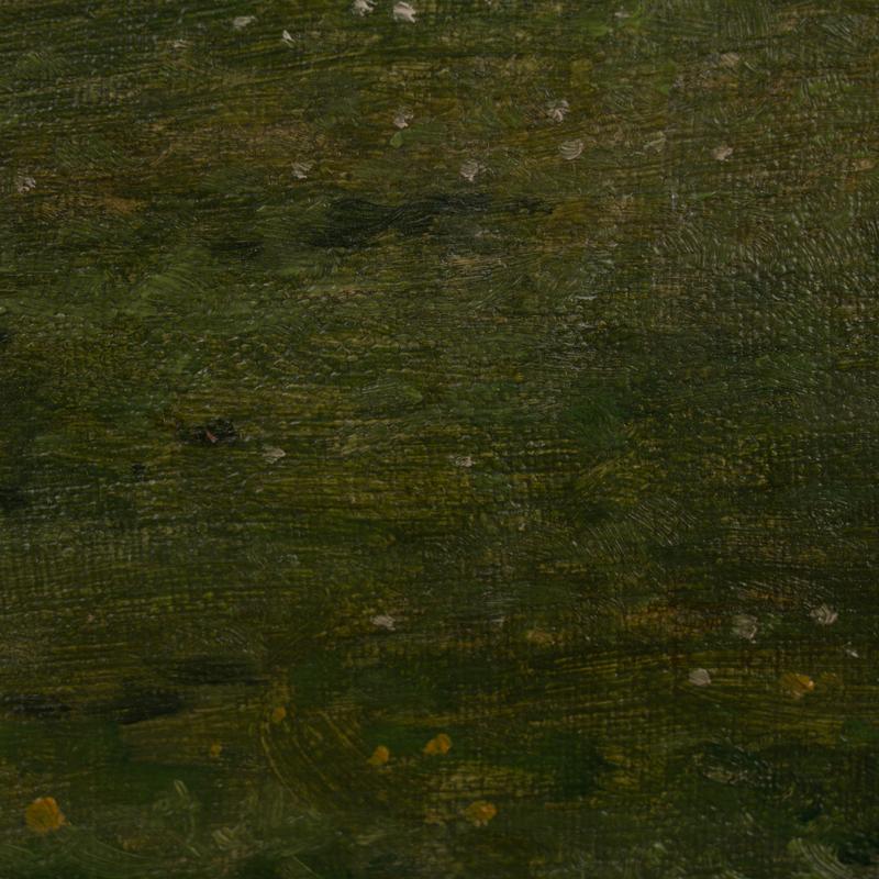 Original Antikes Gemälde, Öl auf Leinwand, Junge und Kühe am See, signiert Poul (20. Jahrhundert) im Angebot