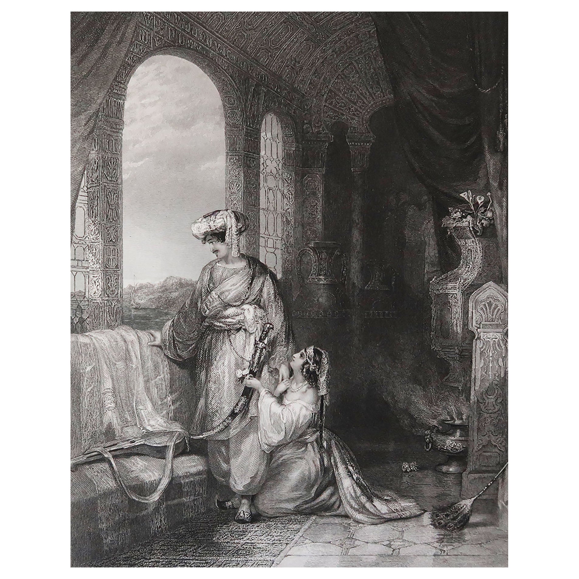 Original Antique Orientalist Print  Dated 1838 For Sale